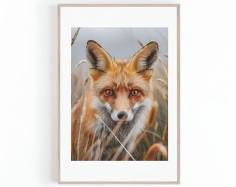 Photo of Forest Fox, Wild Fox Photo in High Definition, Wildlife Photography Prints, Digital Print, Animal Photos, Instant Download