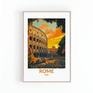 Poster con cornice in carta opaca del Colosseo di Roma, poster di viaggio in Italia, regali per la casa, SPEDIZIONE GRATUITA
