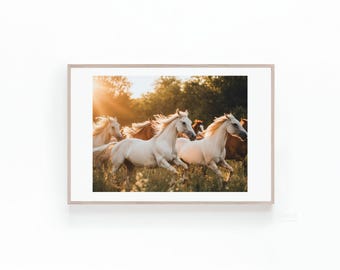 Photo of Wild Horses Running, Ranch Home Decor, Ranch and Cowboy Photos, Wildlife Photos, Large Posters, Digital Print, Instant Download