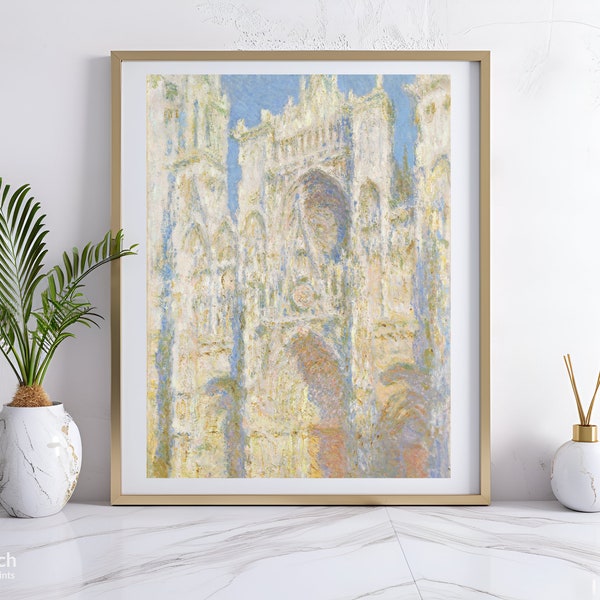 Claude Monet's Rouen Cathedral Daylight Digital Print, Extra Large Wall Art, Digital Print for Instant Download, Impressionist Painting