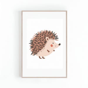 Ilustraciones imaginativas de la habitación de los niños e ilustración del erizo, arte de la pared de la guardería, arte de la pared neutral del género, descarga instantánea, impresión digital