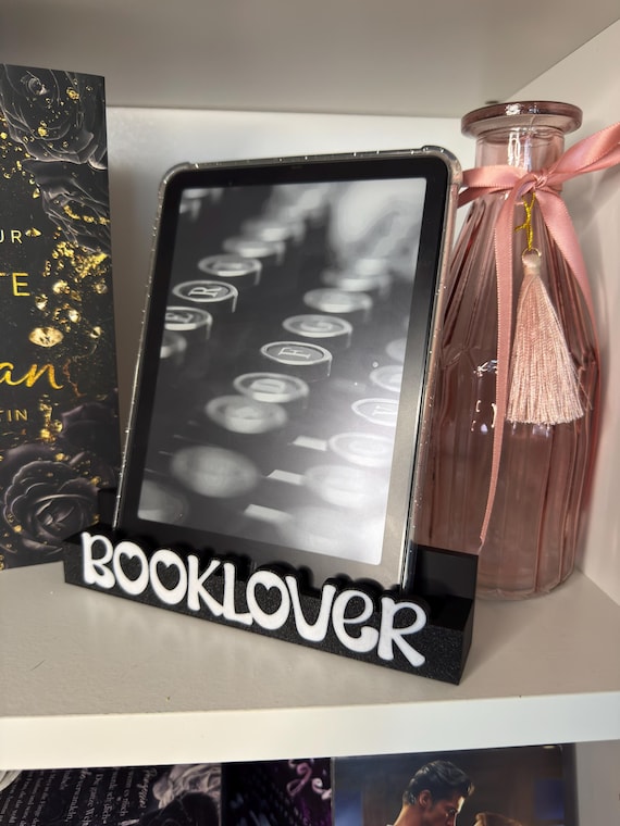 E-Reader E-Book Reader Halterung für Kindle Tolino Pocketbook und mehr Ständer mit wechselbaren Sprüchen Geschenk Bookies BookTok Bookish