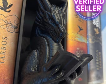 Dragon BookNook - Reading Dragon Fantasy Bookend Fourth Wing BookTok & Bookish Merch, Perfect for Book Lovers Gift Idea Bookies