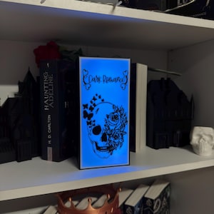 Upplyst mörk romantik bokkrok mörk romantik merchandise bokstöd dödskalle rosor fjärilar 3D-tryck boklig merchandise bild 8