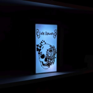 Upplyst mörk romantik bokkrok mörk romantik merchandise bokstöd dödskalle rosor fjärilar 3D-tryck boklig merchandise bild 4