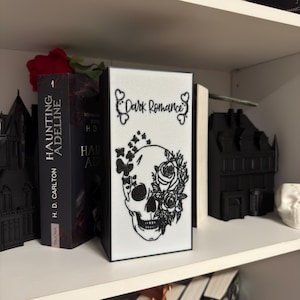 Upplyst mörk romantik bokkrok mörk romantik merchandise bokstöd dödskalle rosor fjärilar 3D-tryck boklig merchandise bild 6