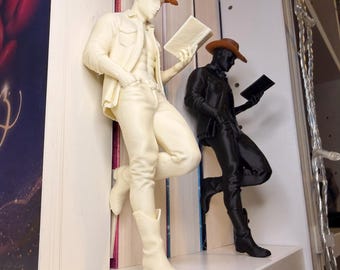 Cowboy Romance Shelf Decor: Reading Cowboy Figurine (Black/Cream) – Book Boyfriend Shelf Display & Western Book Nook