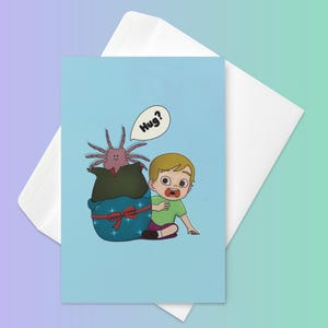 Alien Christmas Card, Face Hugger Gift, For Alien movie fan