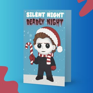Tarjeta de Navidad y Halloween: divertida tarjeta de terror para los fans de Michael Myres