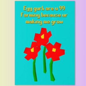 RuneScape Valentinstag Karte - Geschenk für OSRS Fan - Gamer Wortspiel Karte für Ihn oder Sie - Nerdy Geschenk zum Valentinstag oder Jahrestag