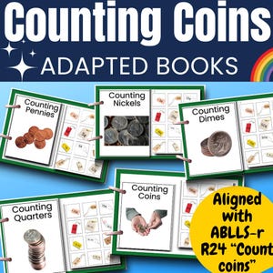 Coin Counting Money Adapted Book Aligned w ABLLS-r R24 Count Coins