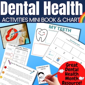 Tabla de cepillado de dientes para preescolar de salud dental y actividades de cepillado de dientes