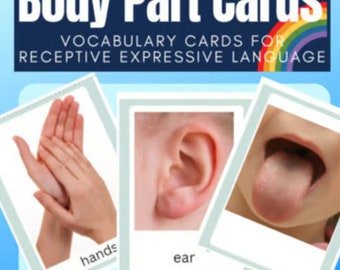 Body Part Receptive Expressive Id Picture Cards Autism ABA Speech Therapy Activity Aligned with ABLLS-R C21 G5
