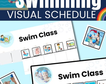 Visual Schedule aba for Swim Class Autism Visual Support for Swimming Class, Pool, or Lake Fun