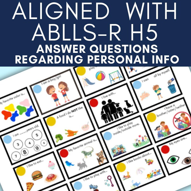 All About Me Worksheets Autism SEL Aligns W ABLLS-R H5 Answer Personal ...