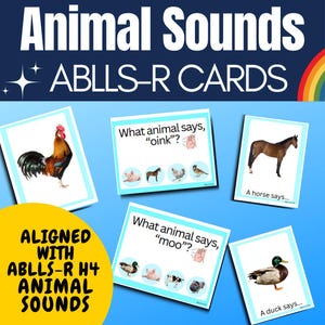 ABLLS-R H4 Dierengeluiden | Intraverbale taakkaarten en activiteiten voor het matchen van dieren