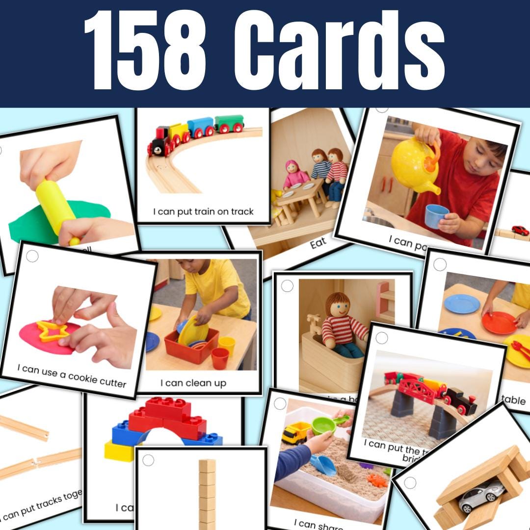 Visual For Playing Center Play Visual Supports Card Set Autism Social Skills Preschool ...