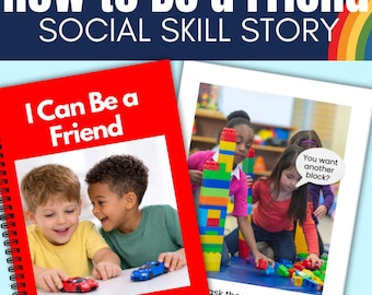 How to be a Friend Social Story Autismus Soziale Fähigkeiten SEL Peer-Interaktion Digitaler Download mit realistischen Fotos