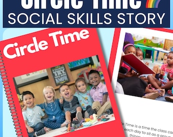 Editable Circle Time Rules Social Story Preschool Kindergarten Autism SEL Skills