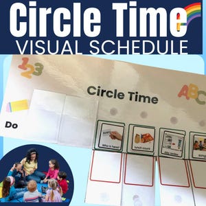 Circle Time Editable Visual Schedule | Traditional or Flip up Visual Schedule