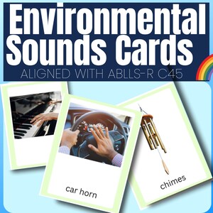 Selecteer gemeenschappelijke omgevingsgeluiden Picture Cards afgestemd op ABLLS-R C45