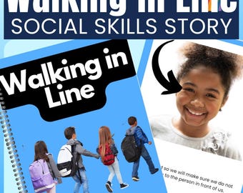 Walking in Line Social Story Pre-K Kindergarten Autism Classroom Rules & Routine