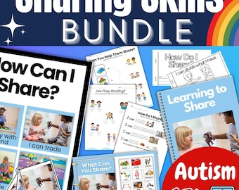 Sharing SEL Bundle for PreK–3rd Autism Social Skills "I Can Share" Social Story Adapted Book & Worksheets