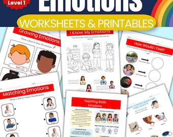 Emotion Worksheets Naming Feelings Autism Preschool Social Skills SEL Printables Digital Download