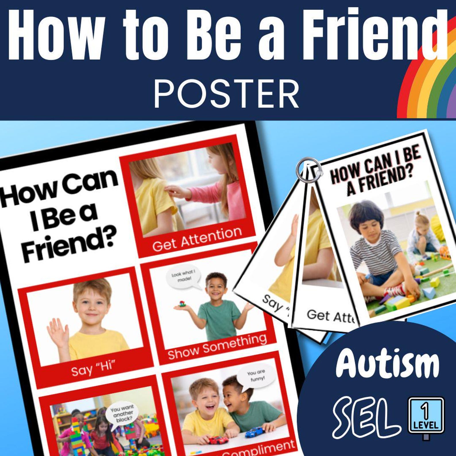 Editable How to Be a Friend Poster & Cards Friendship Autism Social ...