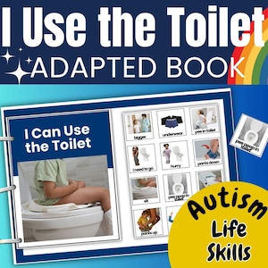 Autism Potty Training Adapted Book: Life Skills, Realistic Photos (Digital Download, Editable)