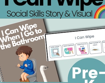 Wiping After Using the Bathroom Potty Training Editable Social Story & Wiping Autism Visual Support