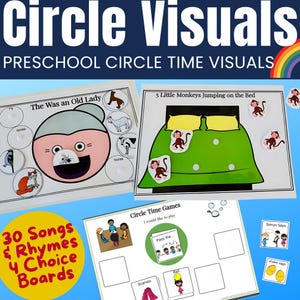 Immagini della canzone Circle Time in età prescolare e lavagne Circle Time con immagini