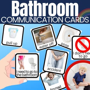 Autism Potty Training Visual Supports | Real Photo PECS Communication Cards for Bathroom Toilet Routine