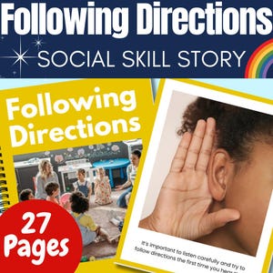 Puedo seguir instrucciones Historia social Autismo SEL Seguir instrucciones