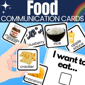 Cartes illustrées d'aliments pour enfants autistes - Supports visuels de style PECS pour les repas et les choix