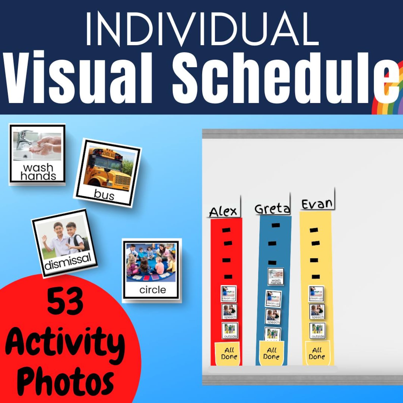 Editable Kindergarten Preschool Autism Visual Schedule Special ...