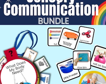 Sensory Needs Communication Bundle PECS Style Cards & Lanyard Cards