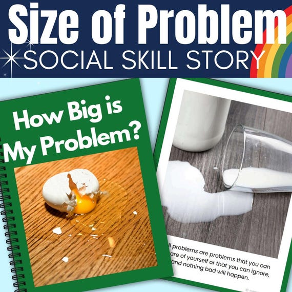 Autism Social Story: Big vs Small Problems, Social Skills (Editable Digital Download)