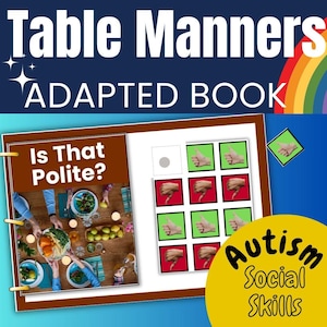 Table Manners Interactive Book Ideal for Autism Special Education Thanksgiving