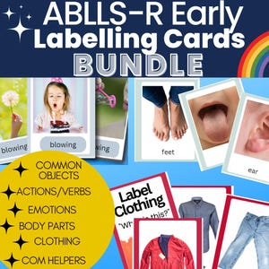 ABLLS Labelbundel Emoties Kleding Acties Veelvoorkomende voorwerpen en meer!