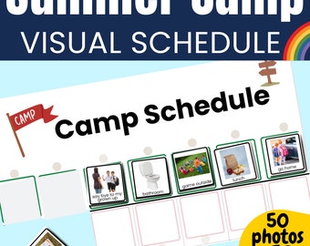 Summer Camp Visual Schedule for Autism | Photo + Clip Art Visual Supports | Special Ed Summer Tool