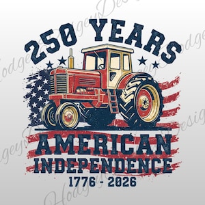 Vintage Tractor American Independence PNG, USA 250th Anniversary Sublimation Design