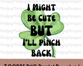 Funny Kids St Patrick's Day PNG, Pinch Back Design (Digital Download)