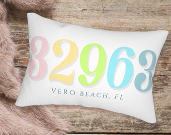 Custom Zip Code Pillow, New Home Housewarming Gift