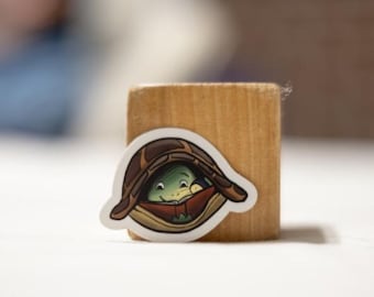 Pegatina de tortuga de libro