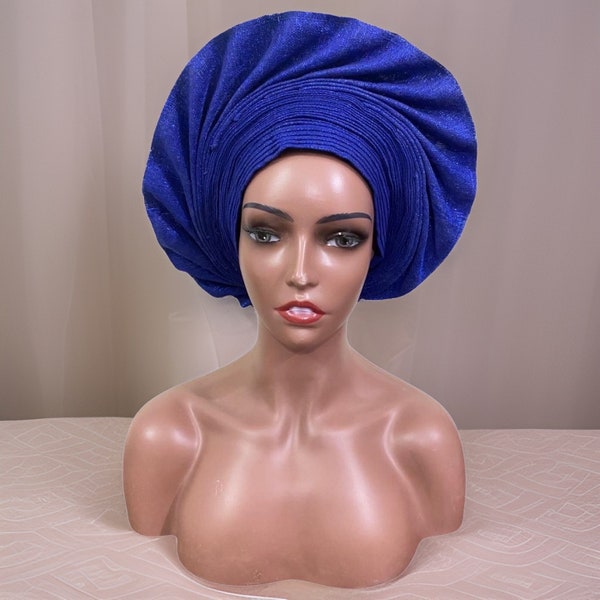 Gele, African autogele, adjustable ready to wear gele, African headtie hat, Nigerian wedding, headwrap, Headtie, Aso-oke