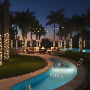 Solar Powered Tree Trunk Wrap Net with 60 lights 6 feet x 3.5 feet