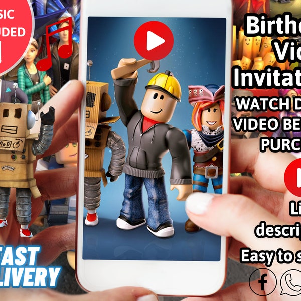 Roblox Birthday Invitation, Roblox Invitation, Roblox Animated Invitation, Roblox Animated Invite Video, Roblox Digital Invite, Roblox Digit