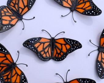 Stained Glass Monarch Butterfly Magnets/Clips