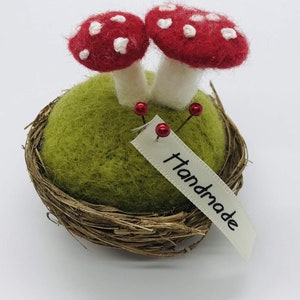 Handmade Needle felt Mushroom Pin Cushion